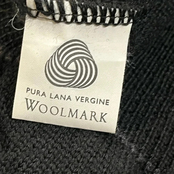 Lenor Romano Italian Wool Fine Knit Basketweave Mens Black Sweater size medium - Picture 7 of 11